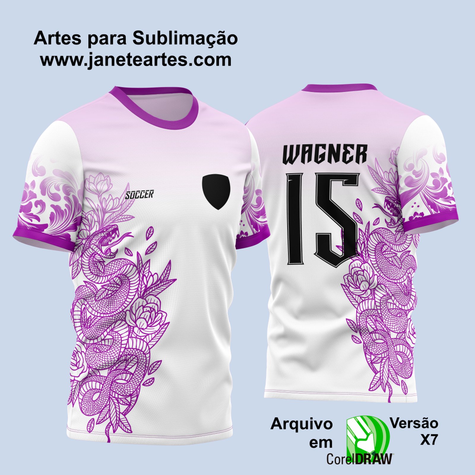 Arte Vetor Camisa Para InterClasse Cobra Floral Rosa