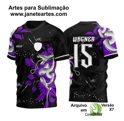 Arte Vetor Camisa Para InterClasse Cobra Floral Preto Chinês Ataque 2023 Roxa