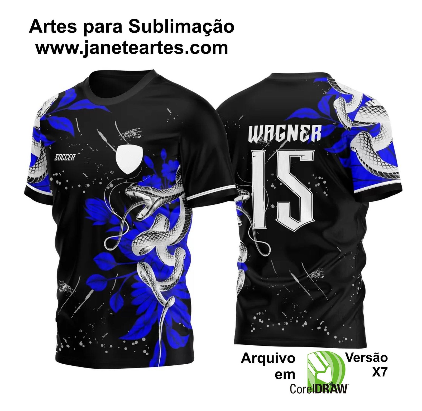 Arte Vetor Camisa Para InterClasse Cobra Floral Preto Chinês Ataque 2023 Azul