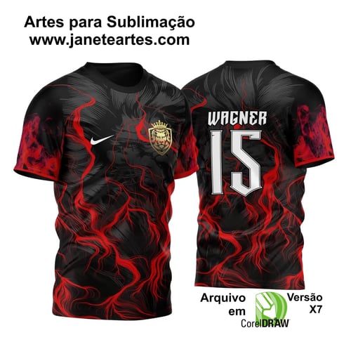 Arte Vetor Camisa para InterClasse Leão Fogo Vermelho