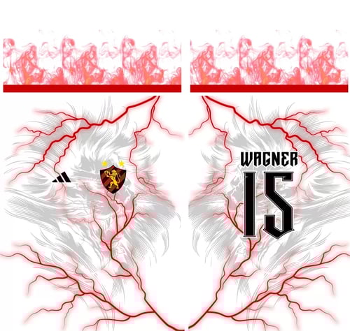 Arte Vetor Camisa Sport Club do Recife Conceito Raios Branca 2023