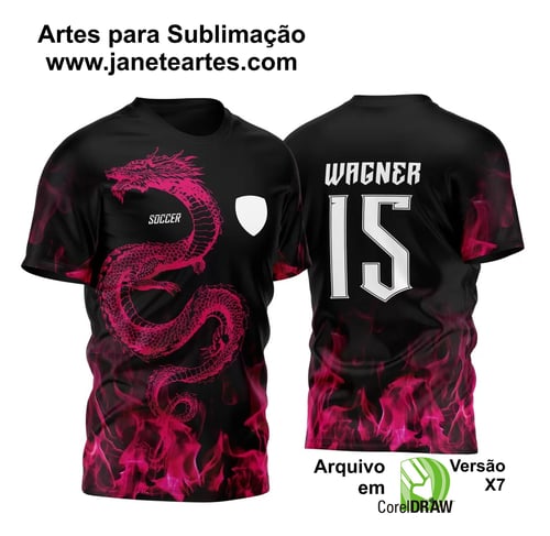 Arte Vetor Camisa Para InterClasse Dragão Fogo Rosa B 2023