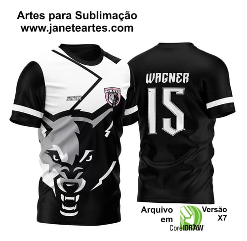 Arte Vetor Camisa Para InterClasse Lobo Preto e Branca 2023