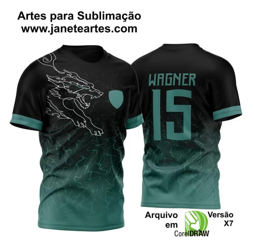 Arte Vetor Camisa InterClasse Lobo Coiote Traço Linha 2023 Verde