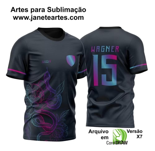 Arte Vetor Camisa para InterClasse Cobra Floral Degrade 2023