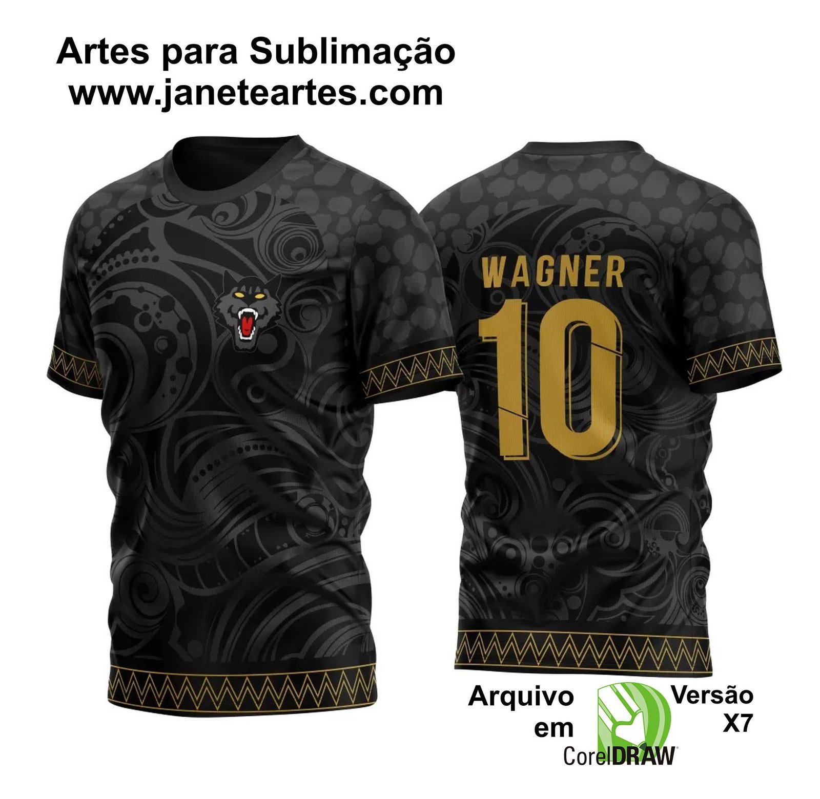 Arte Vetor Camisa para InterClasse Lobo Primatas 2023