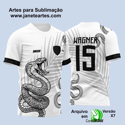 Arte Vetor Camisa para InterClasse Branca Cobra Folha Plameira 2023