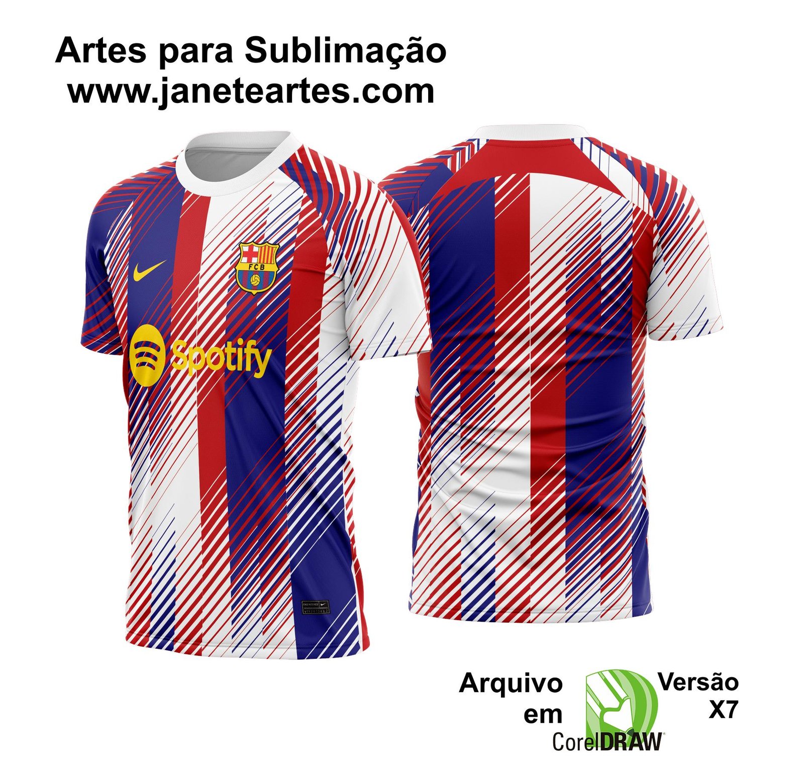 Arte Vetor Camisa Barcelona Pré-Jogo 2023-24 - Janete Artes