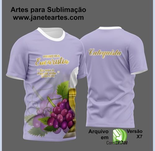 Arte Vetor Camisa Para Primeira Eucaristia Primeira Comunhão 2023 Modelo 1