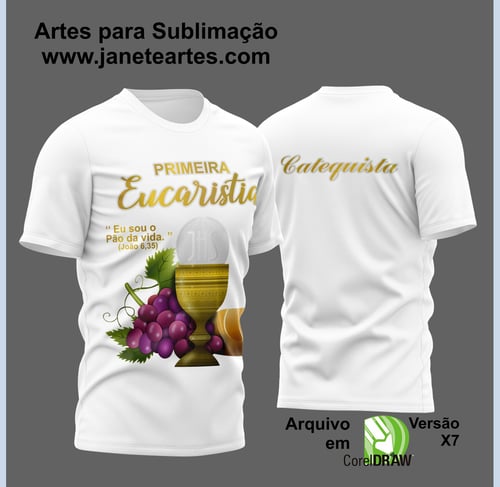 Arte Vetor Camisa Para Primeira Eucaristia Primeira Comunhão 2023 Modelo 2