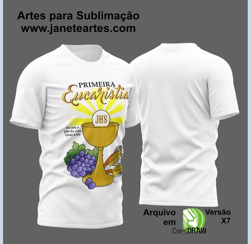 Arte Vetor Camisa Para Primeira Eucaristia Primeira Comunhão 2023 Modelo 3