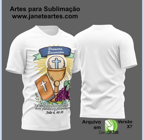 Arte Vetor Camisa Para Primeira Eucaristia Primeira Comunhão 2023 Modelo 8