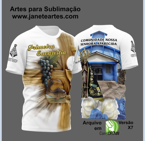 Arte Vetor Camisa Para Primeira Eucaristia Primeira Comunhão 2023 Modelo 10