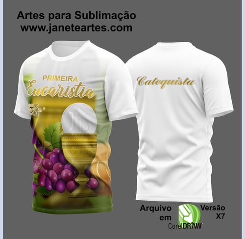 Arte Vetor Camisa Para Primeira Eucaristia Primeira Comunhão 2023 Modelo 2B