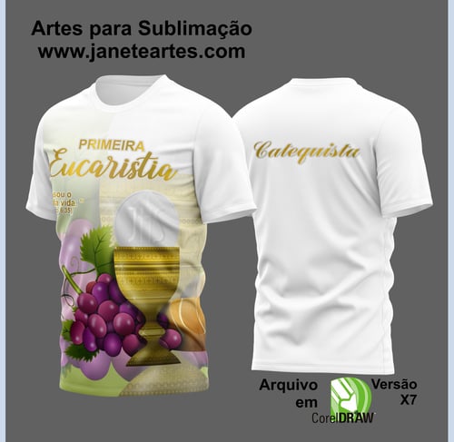 Arte Vetor Camisa Para Primeira Eucaristia Primeira Comunhão 2023 Modelo 2C