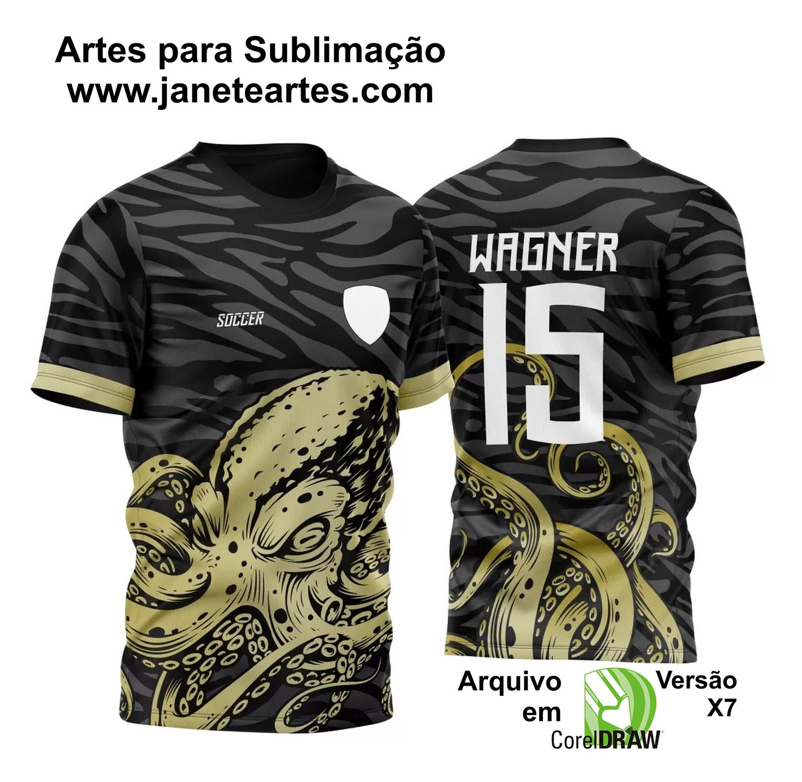 Arte Vetor Camisa Para InterClasse 2023 Polvo Dourado