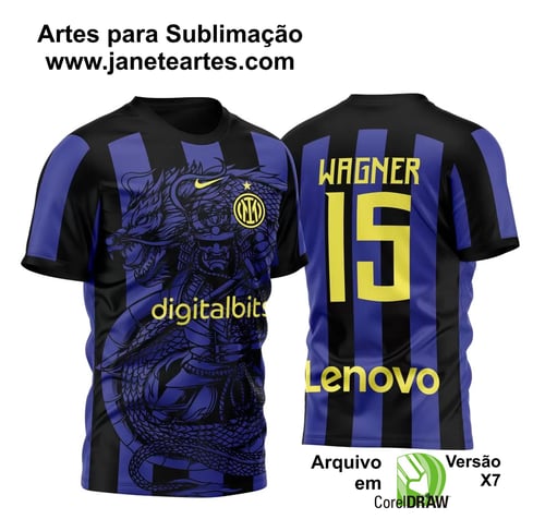Arte Vetor Camisa Para InterClasse Dragão e Samurai 2023 Inter de Milan