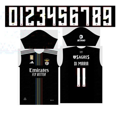 Arte Vetor Camisa Benfica Reserva 2023-24