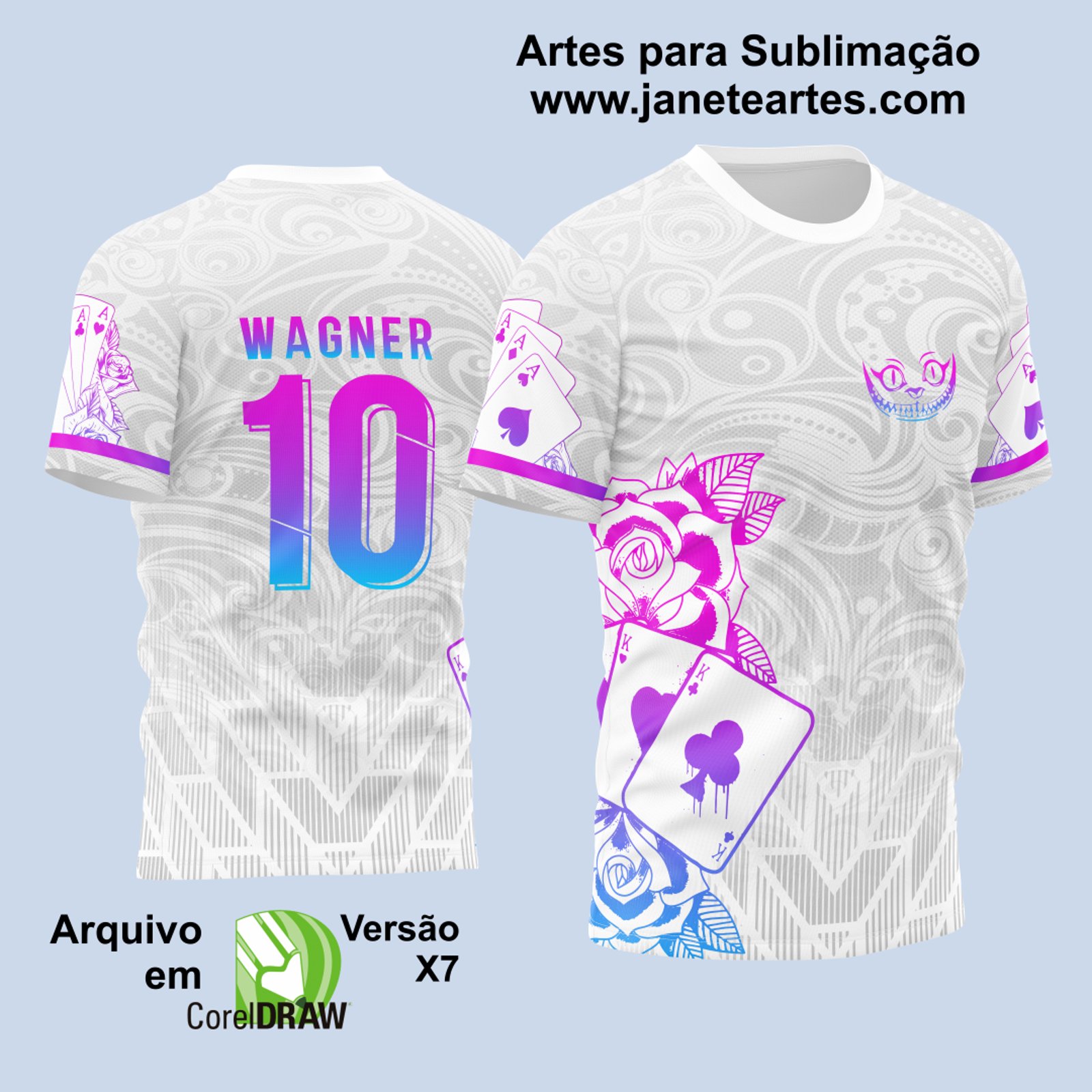 Arte Vetor Camisa InterClasse Carta Naipe 2023 Branca Modelo 1