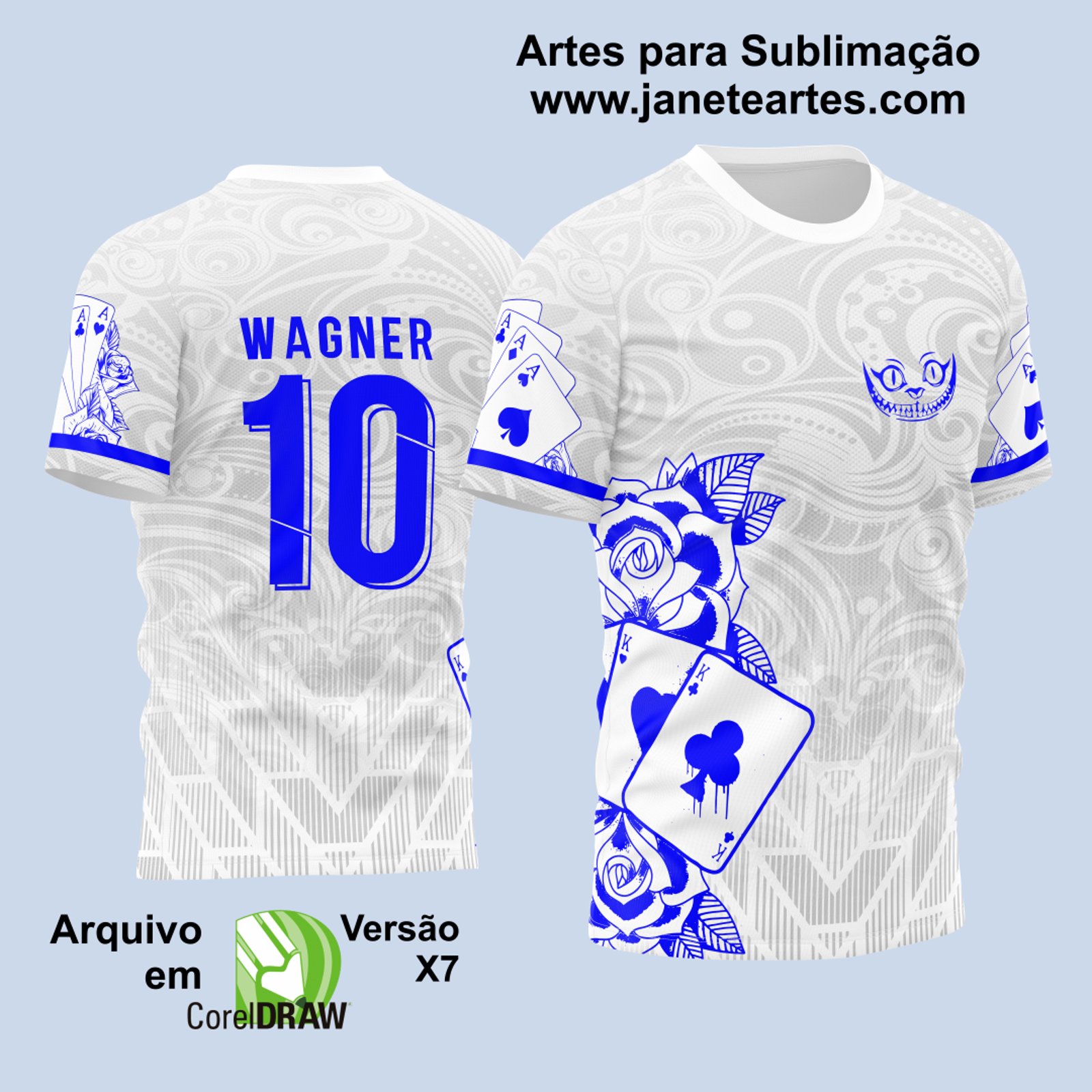 Arte Vetor Camisa InterClasse Carta Naipe 2023 Branca Modelo 4