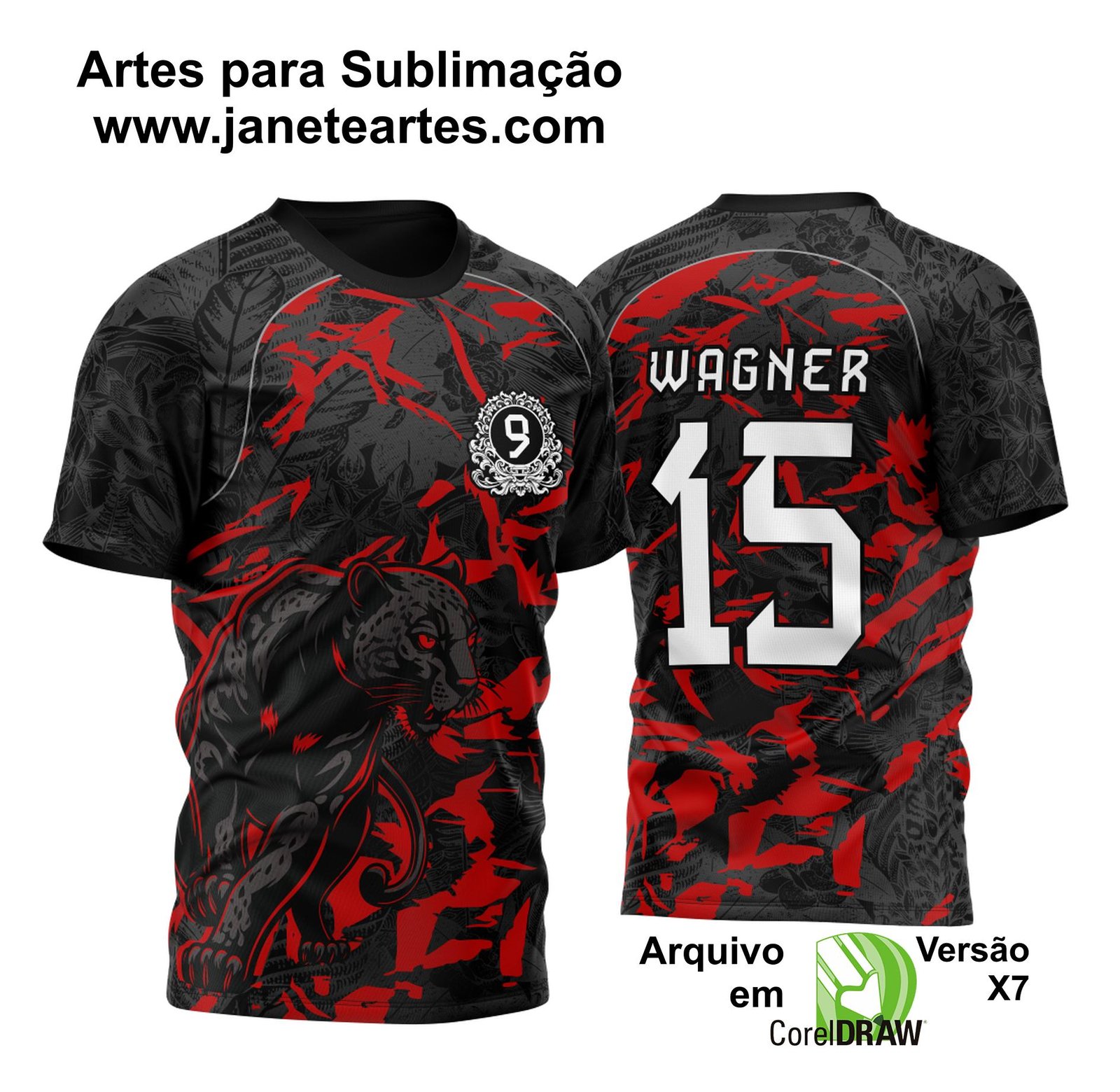 Arte Vetor Camisa Para InterClasse Pantera Nono Ano 2023 Modelo Vermelha