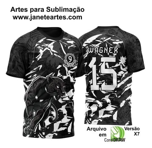 Arte Vetor Camisa Para InterClasse Pantera Nono Ano 2023 Modelo Preto e Branca