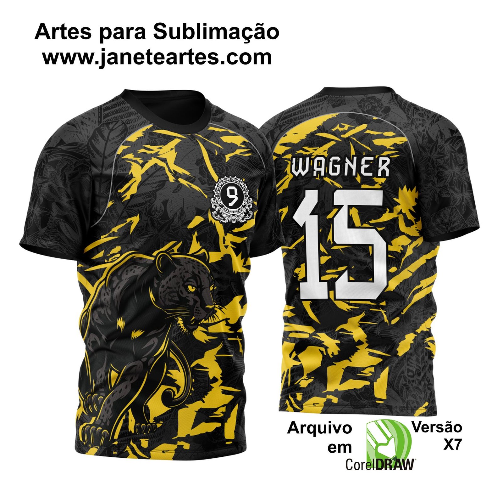 Arte Vetor Camisa Para InterClasse Pantera Nono Ano 2023 Modelo Amarela