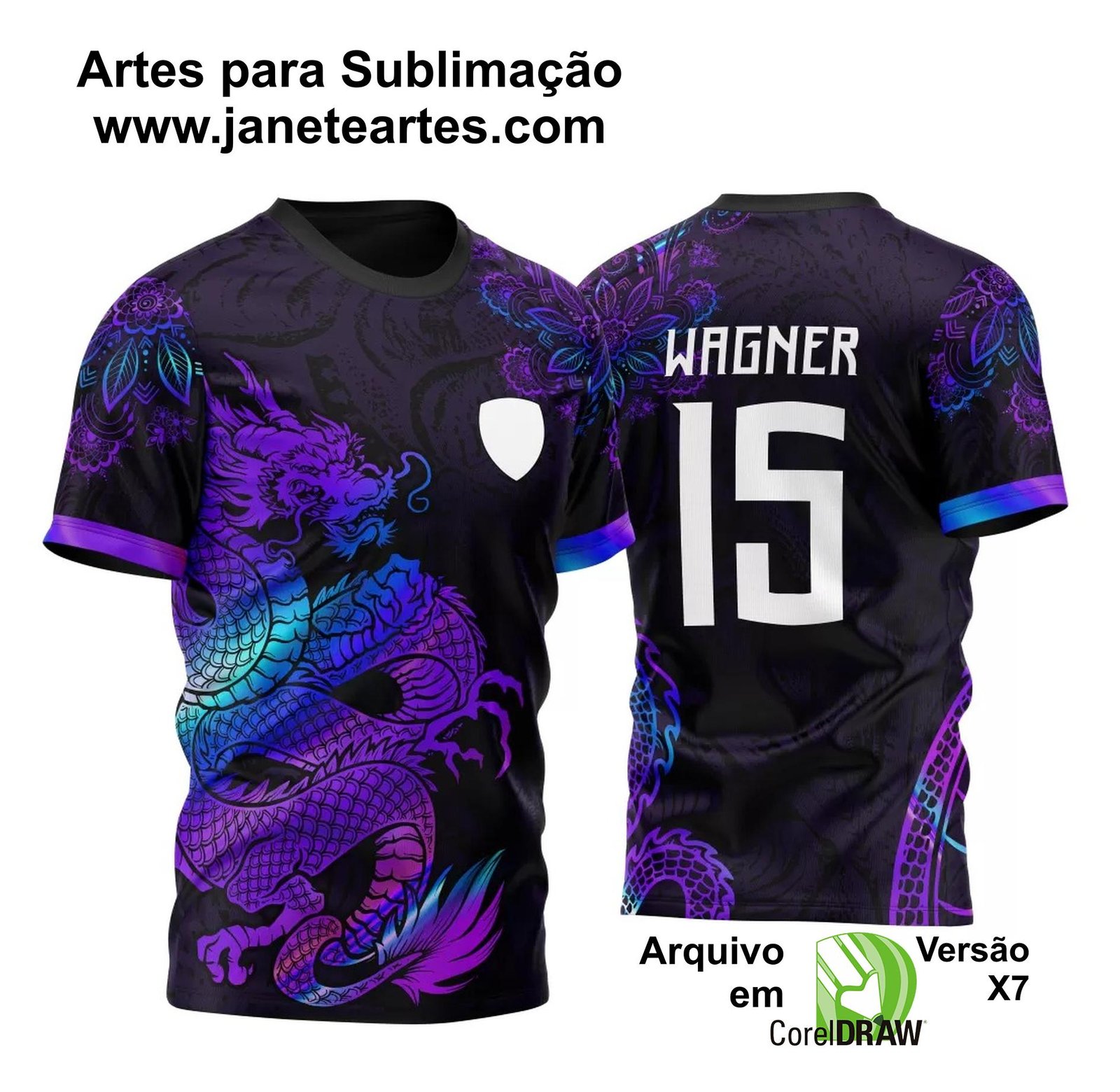 Arte Vetor Camisa Para InterClasse Dragão Holográfico Vol 003 2023