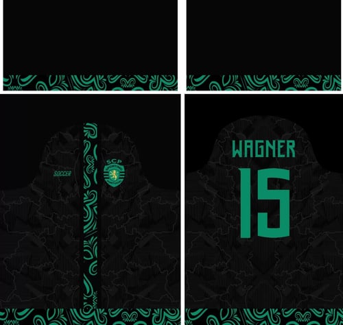 Arte Vetor Camisa Sporting Club de Portugal Concept Black 2023