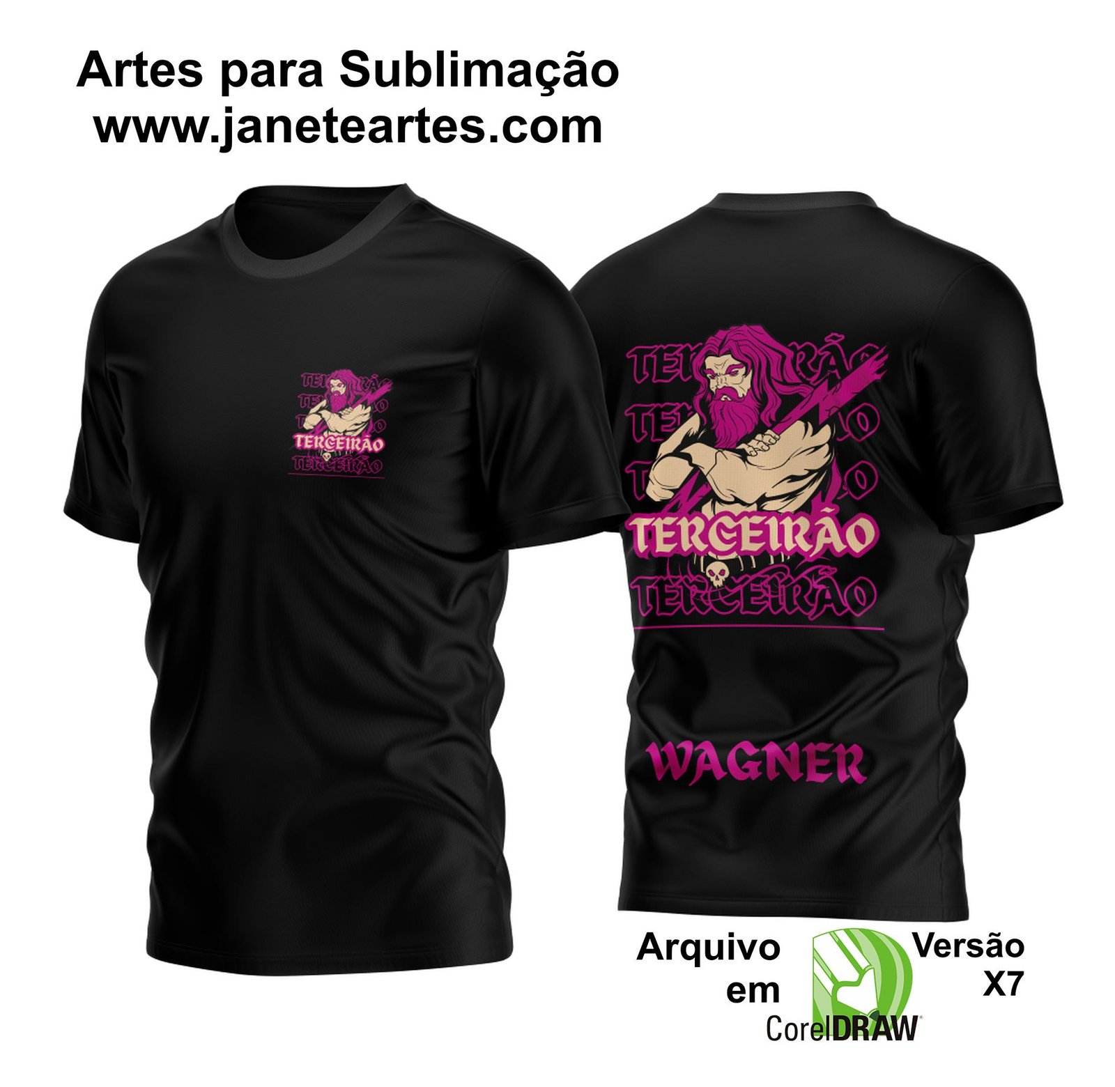 Arte Vetor Camisa Terceirão Zeus Cor Rosa 2023