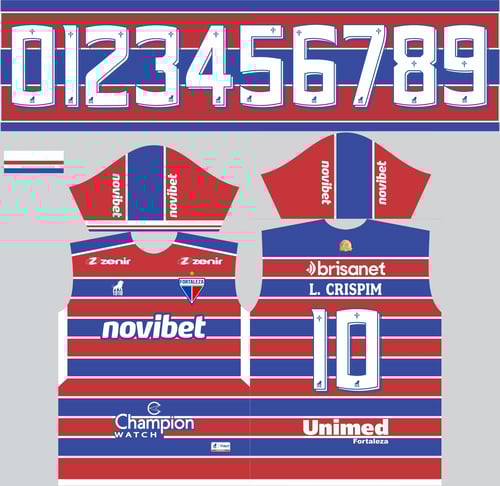 Arte Vetor Camisa Time Fortaleza Titular 2023-24