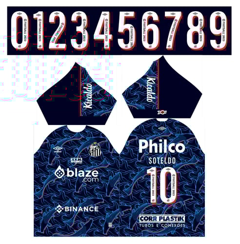 Arte Vetor Camisa Time Santos Terceira 2023-24 x7