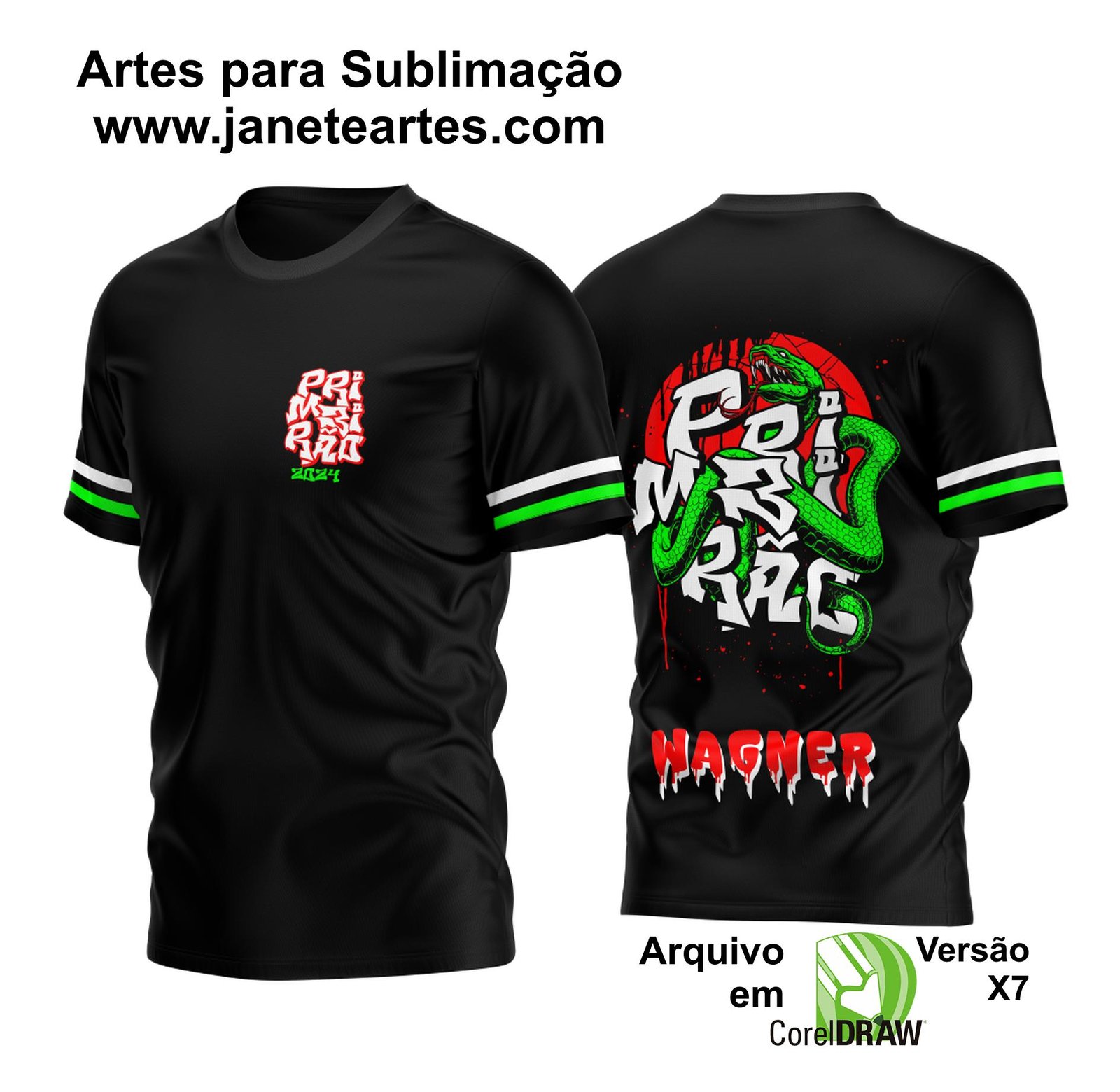 Arte Vetor Camisa Primeirão 2024 Cobra Verde