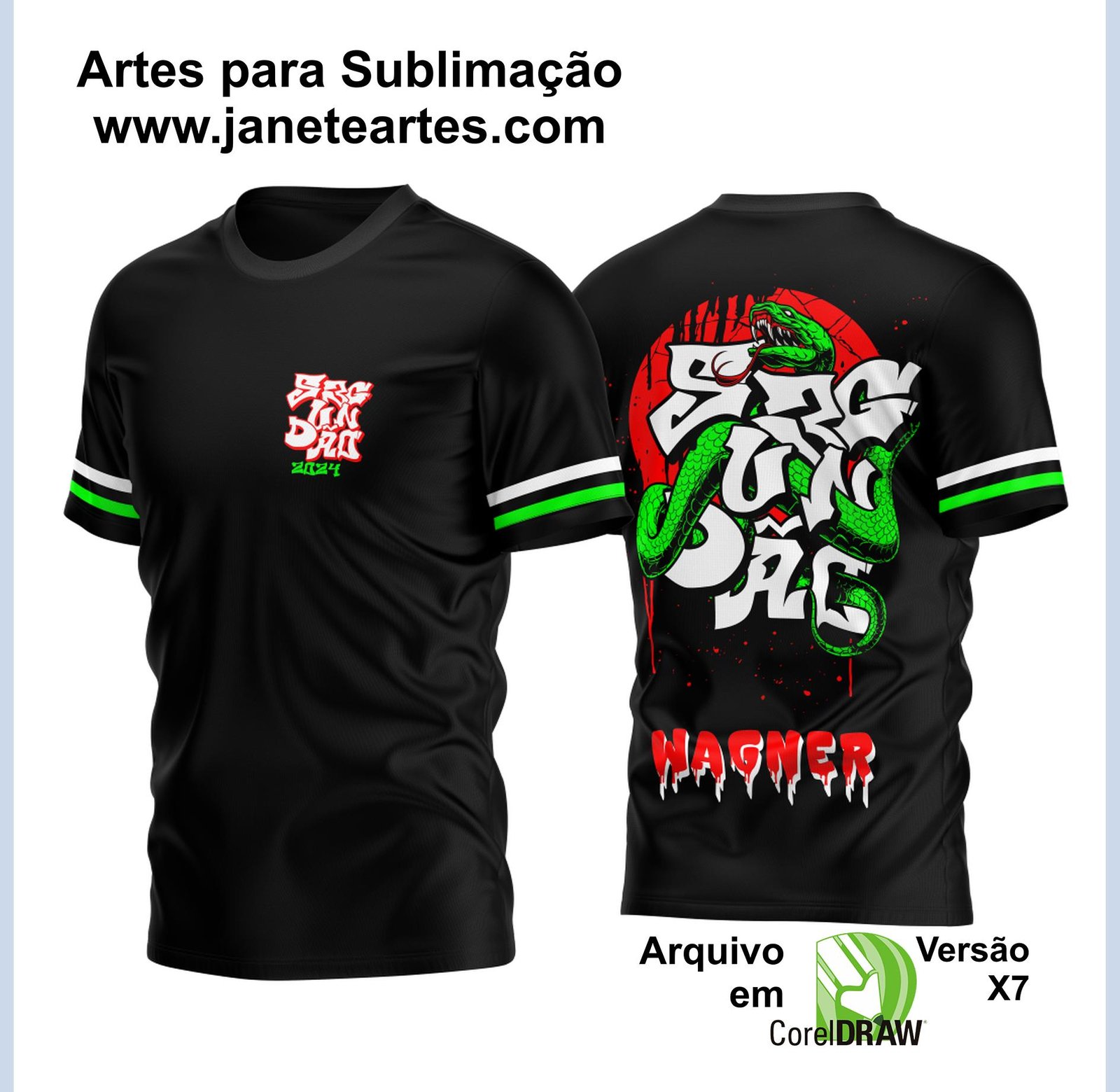 Arte Vetor Camisa Segundão 2024 Cobra Verde