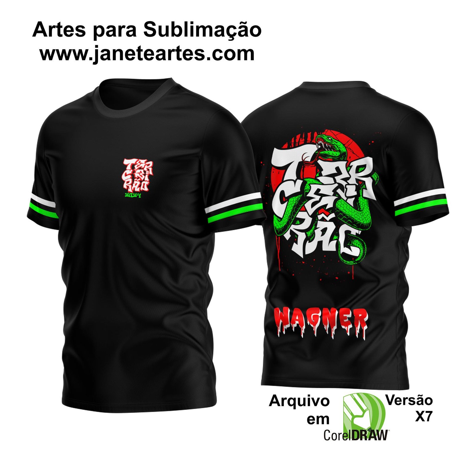 Arte Vetor Camisa Terceirão 2024 Cobra Verde