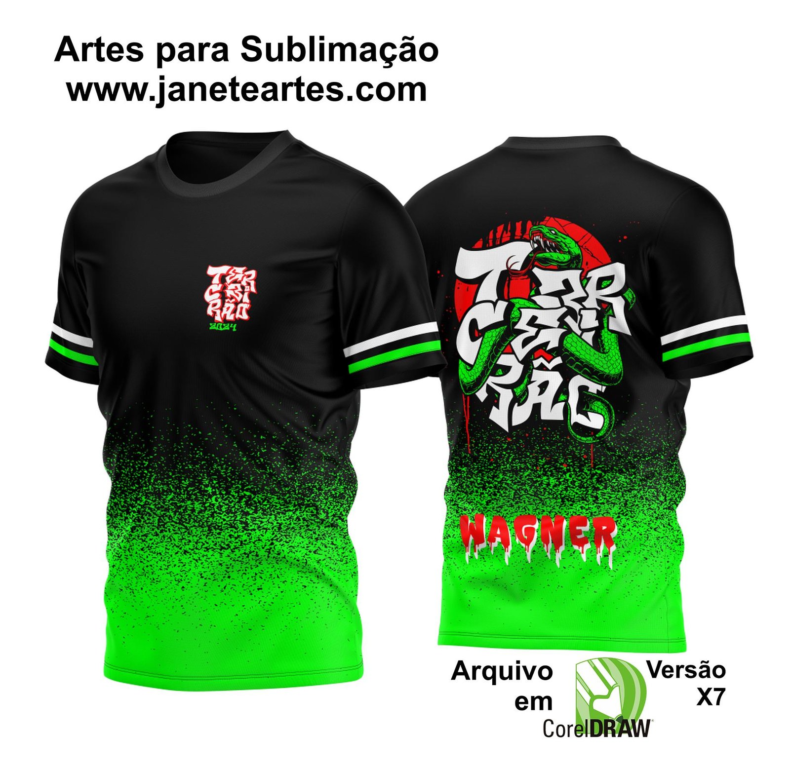 Arte Vetor Camisa Terceirão 2024 Cobra Verde