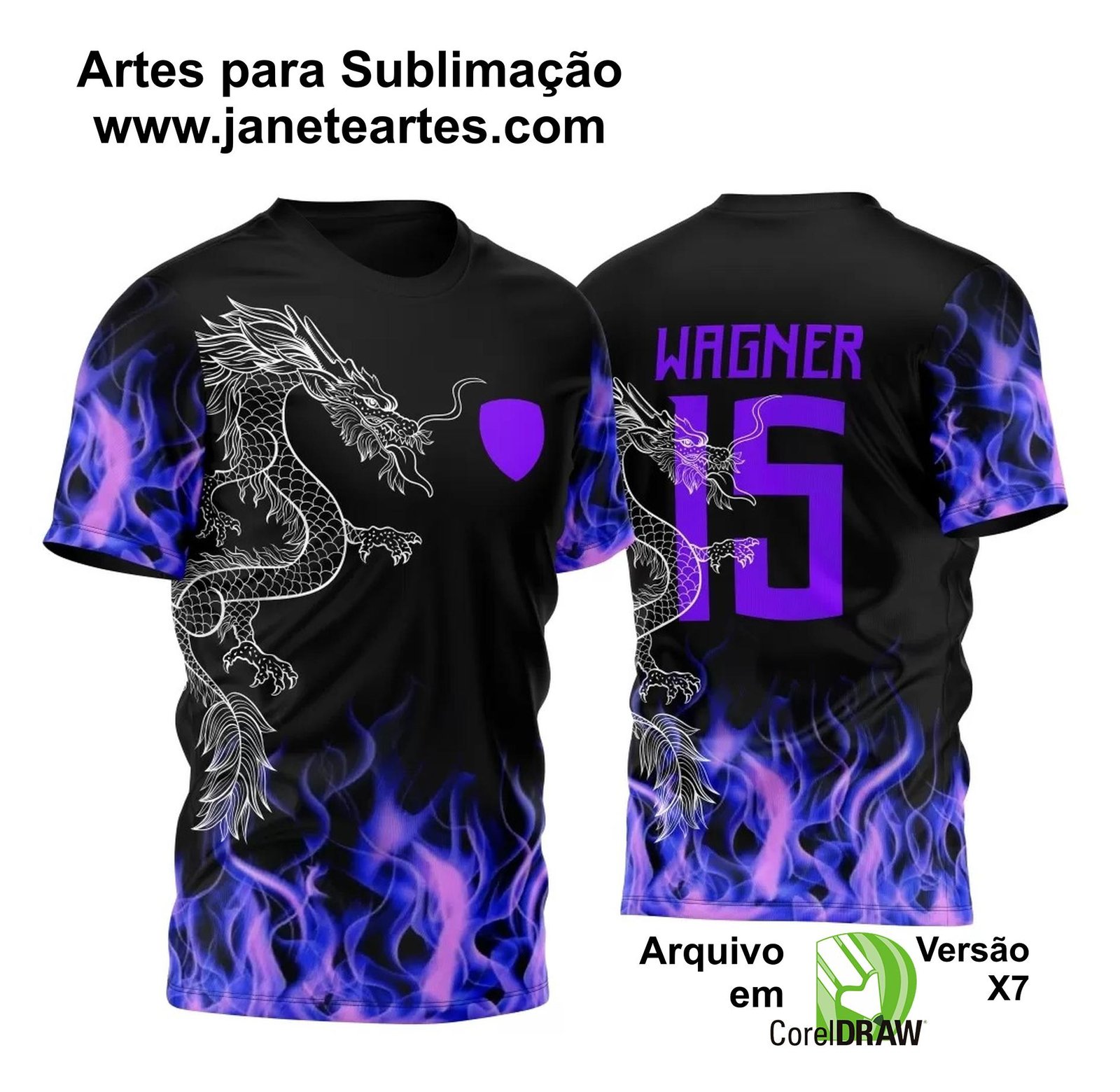 Arte Vetor Camisa InterClasse 2024 Dragão e Fogo