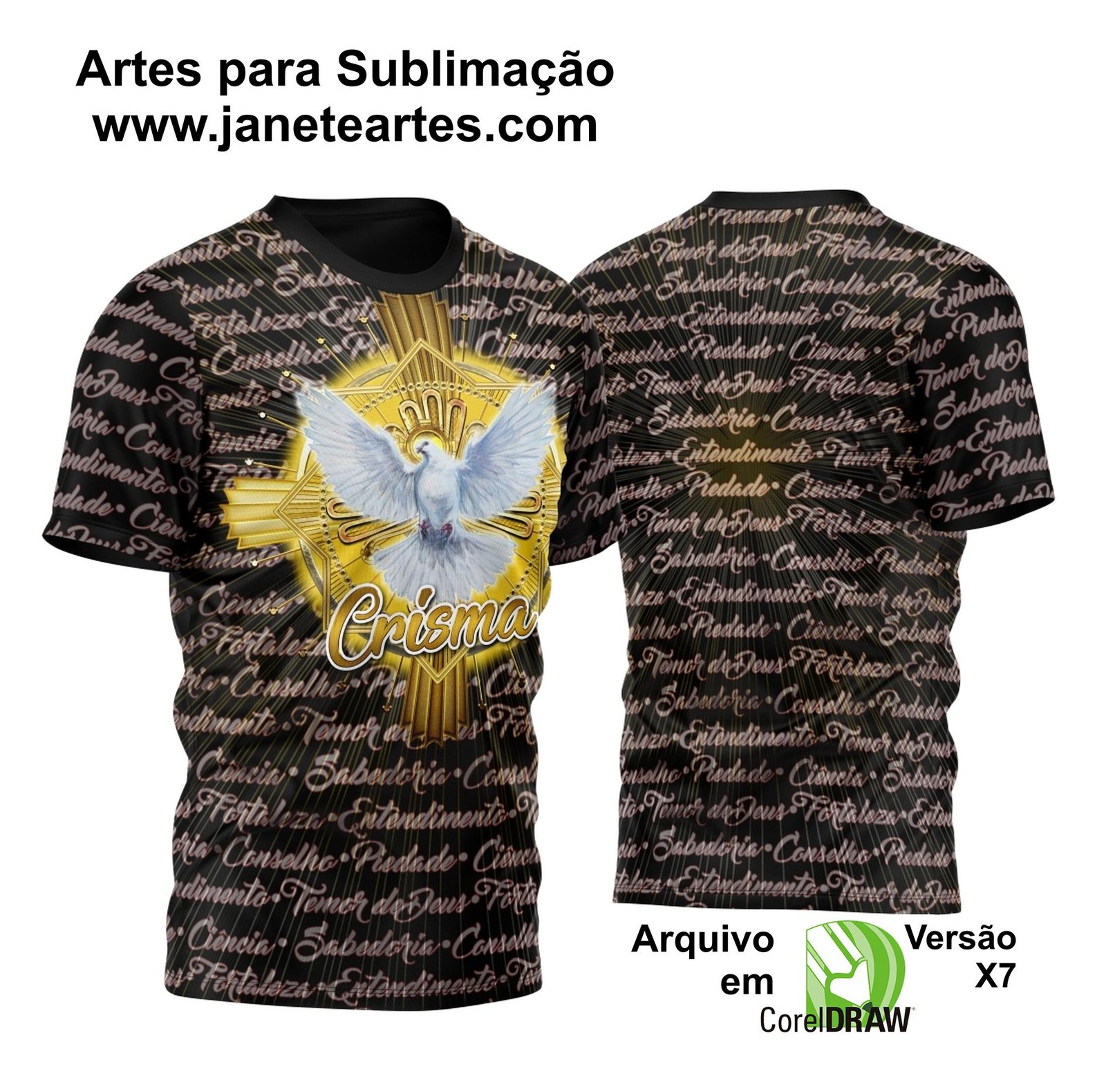 Arte Vetor Camisa Igreja Igreja Católica Crisma 2023 Modelo 12