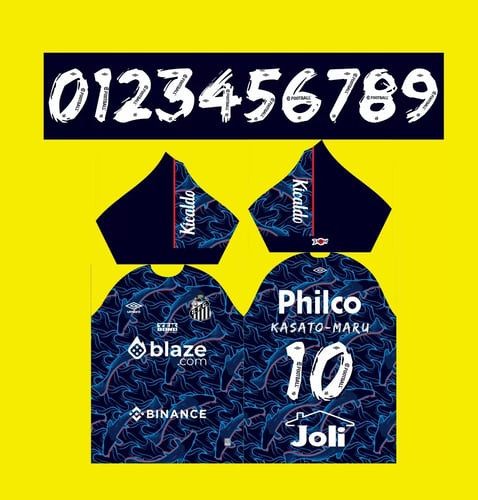 Arte Vetor Camisa Time Santos Terceira 2023-24 x7 Nova Font