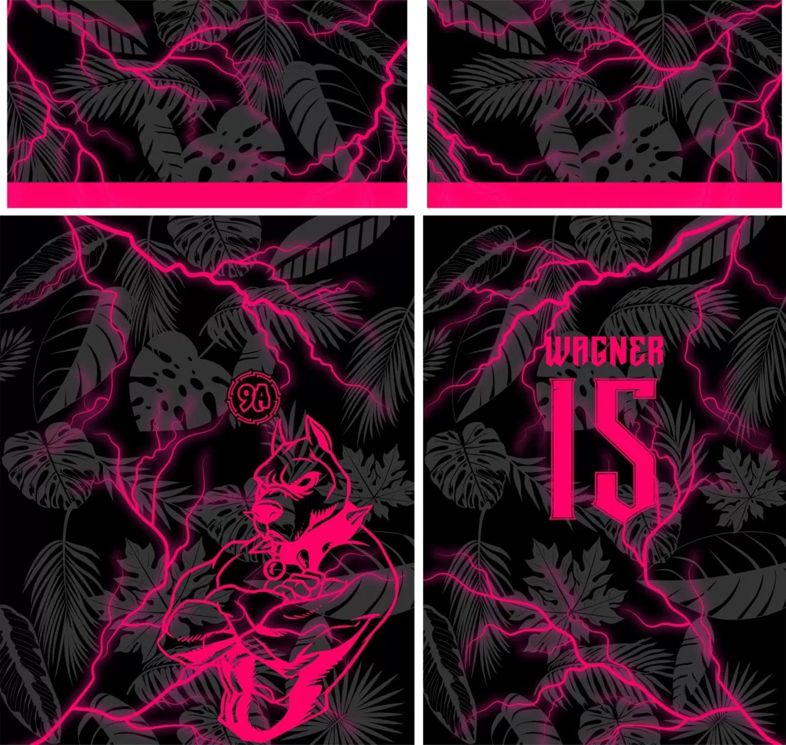 InterClasse Arte Vetor Camisa 2025 PitBull Raios Rosa