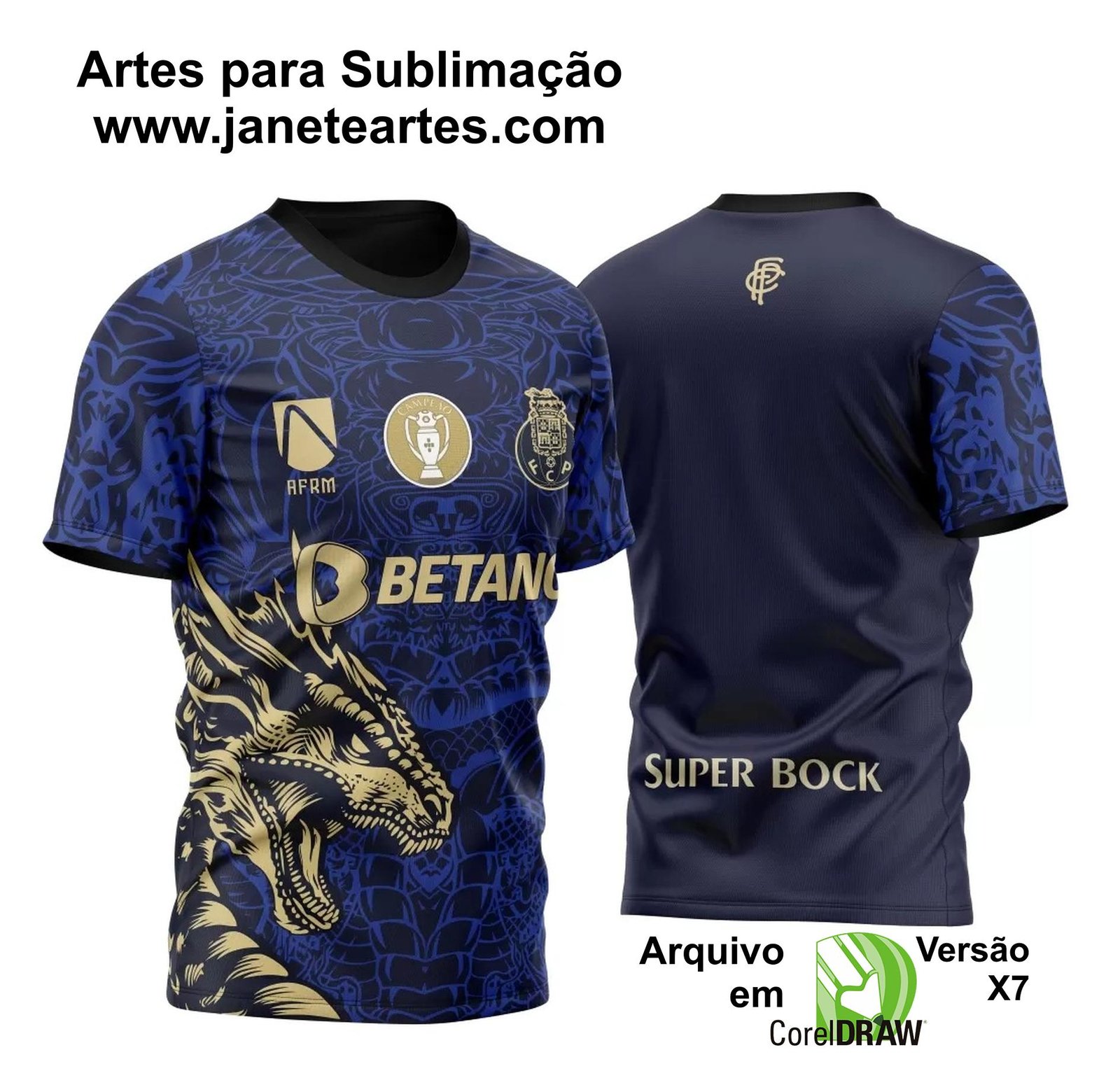 Arte Vetor Camisa Porto Special 2022-23 Dragão