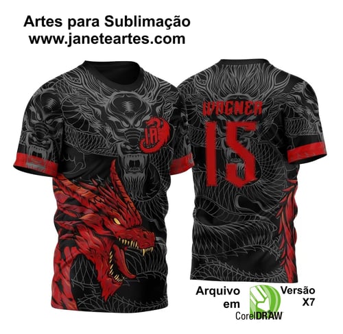 Arte Vetor Camisa Interclasse Dragão Vermelho 2024 Arte Vetor Camisa Interclasse Dragão Vermelho 2024