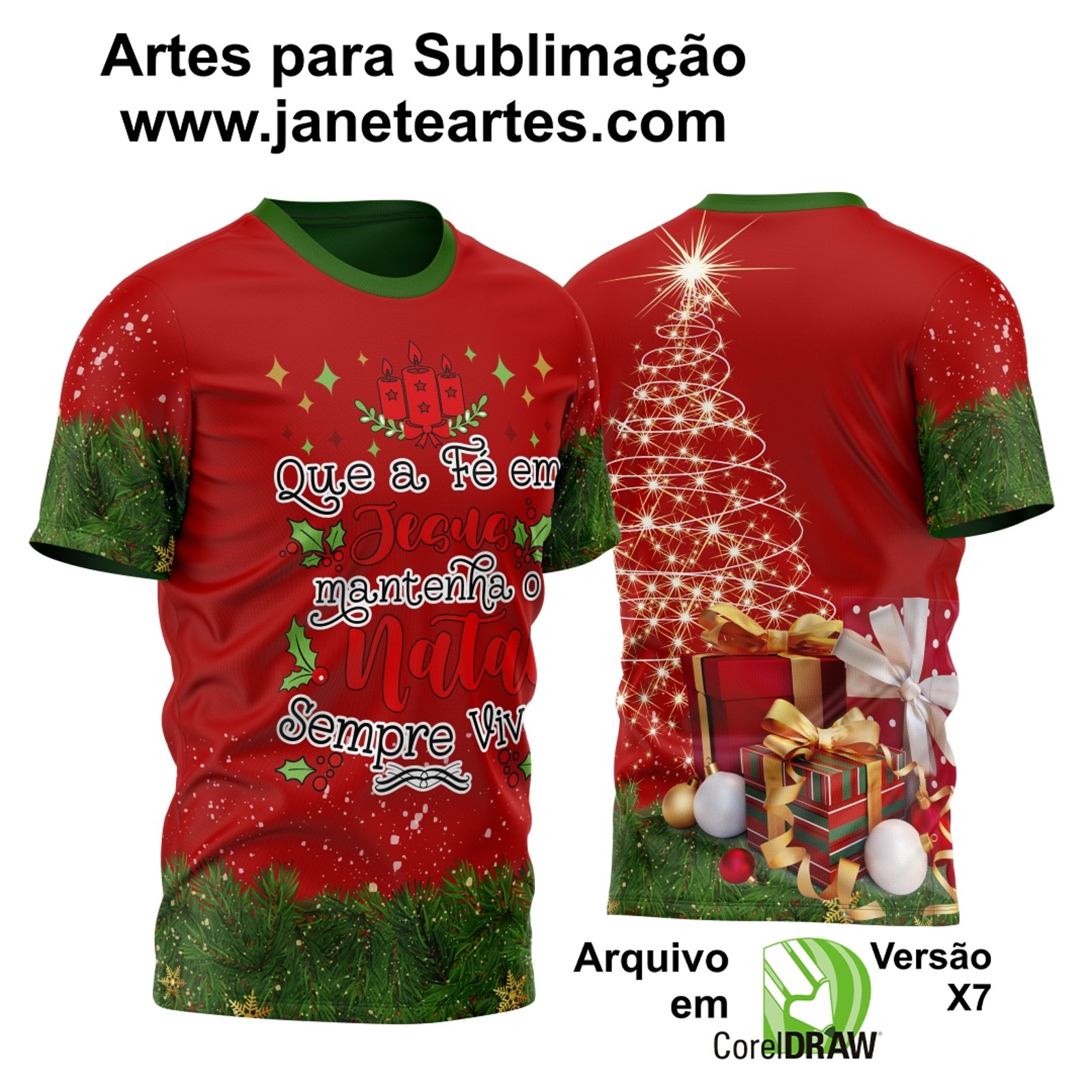 Estampa Camisa de Natal 2023 - Sublimação - Modelo 13