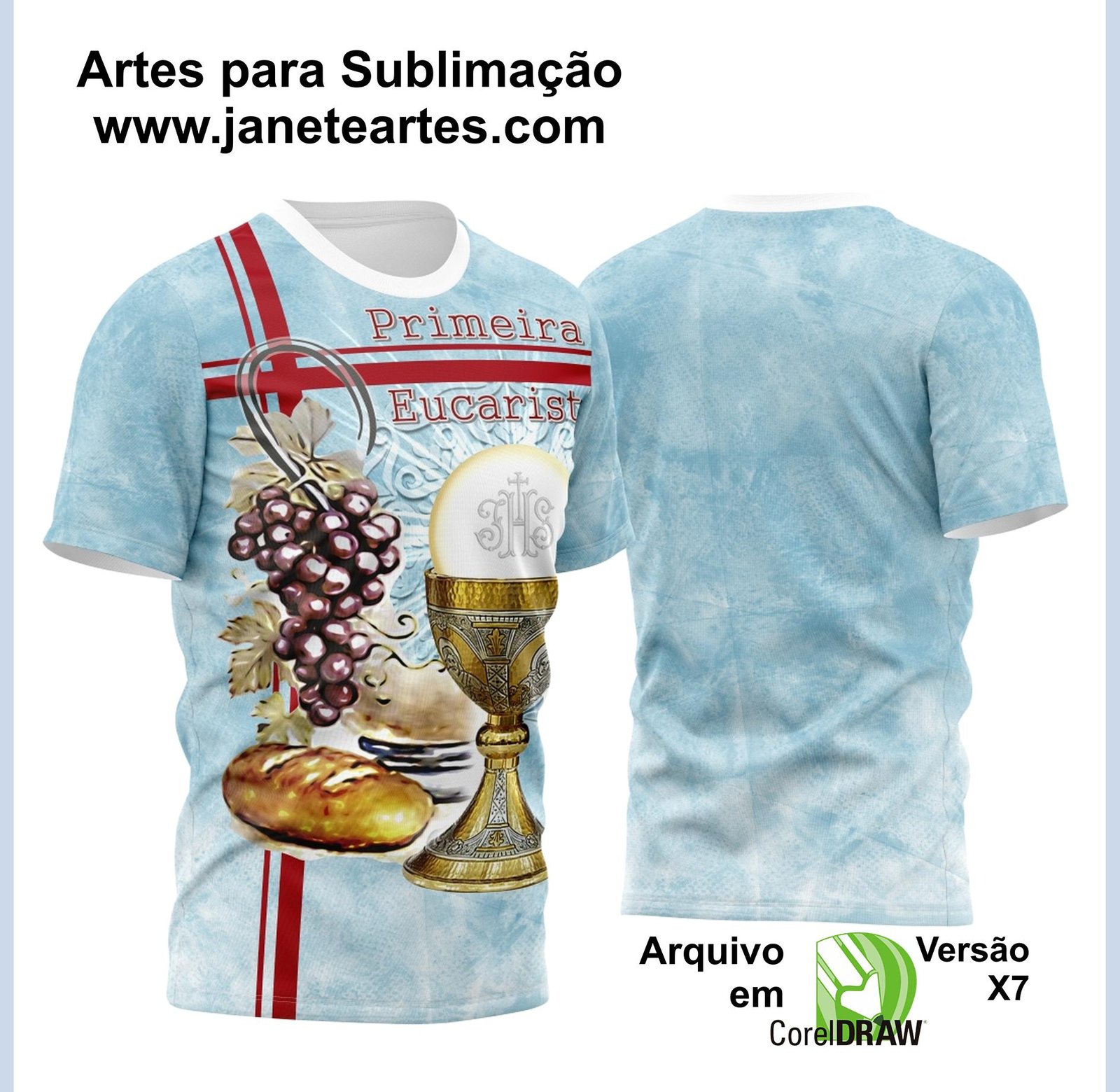 Arte Vetor Camisa Para Primeira Eucaristia Primeira Comunhão 2023 Modelo 19