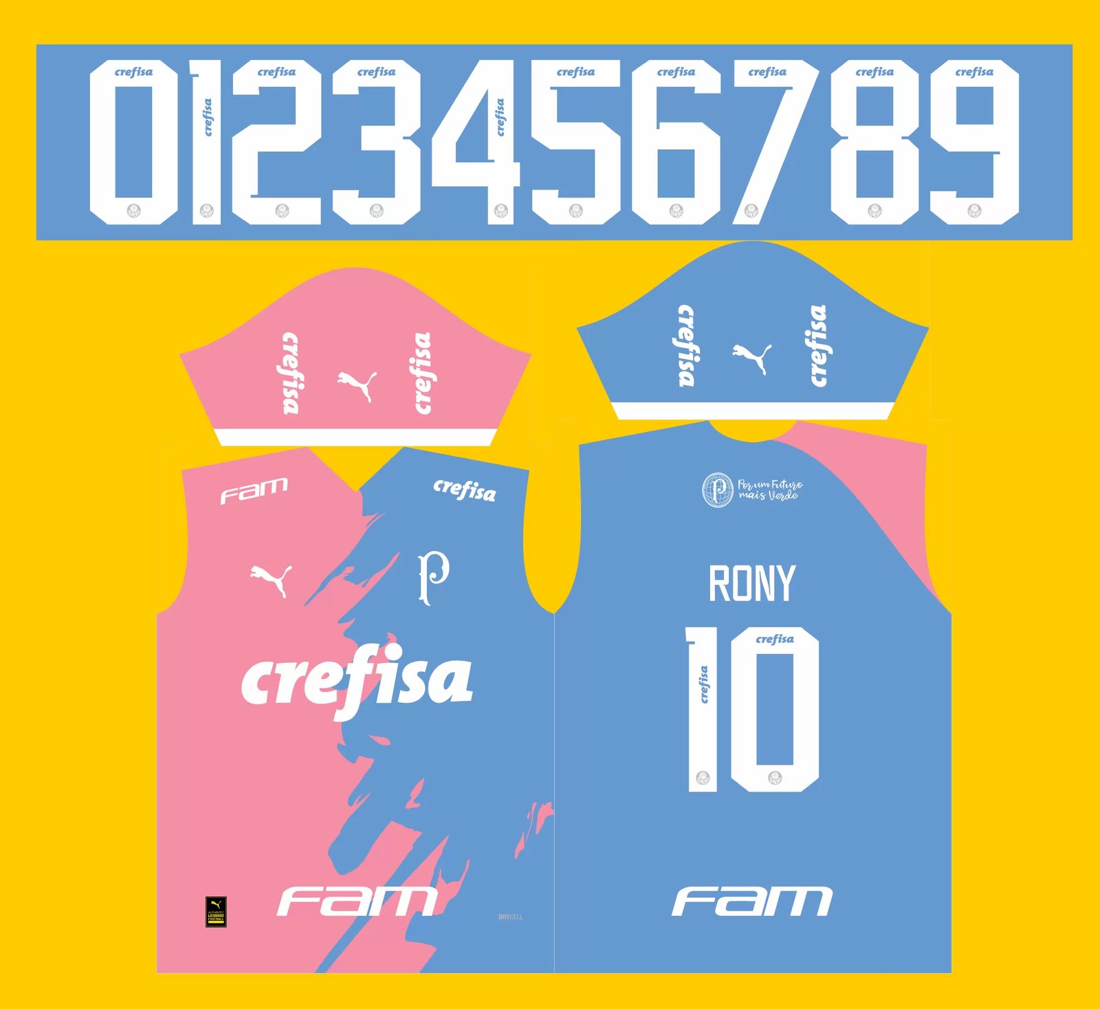 Arte Vetor Camisa do Palmeiras Outubro Rosa Novembro Azul 2023-24 x7
