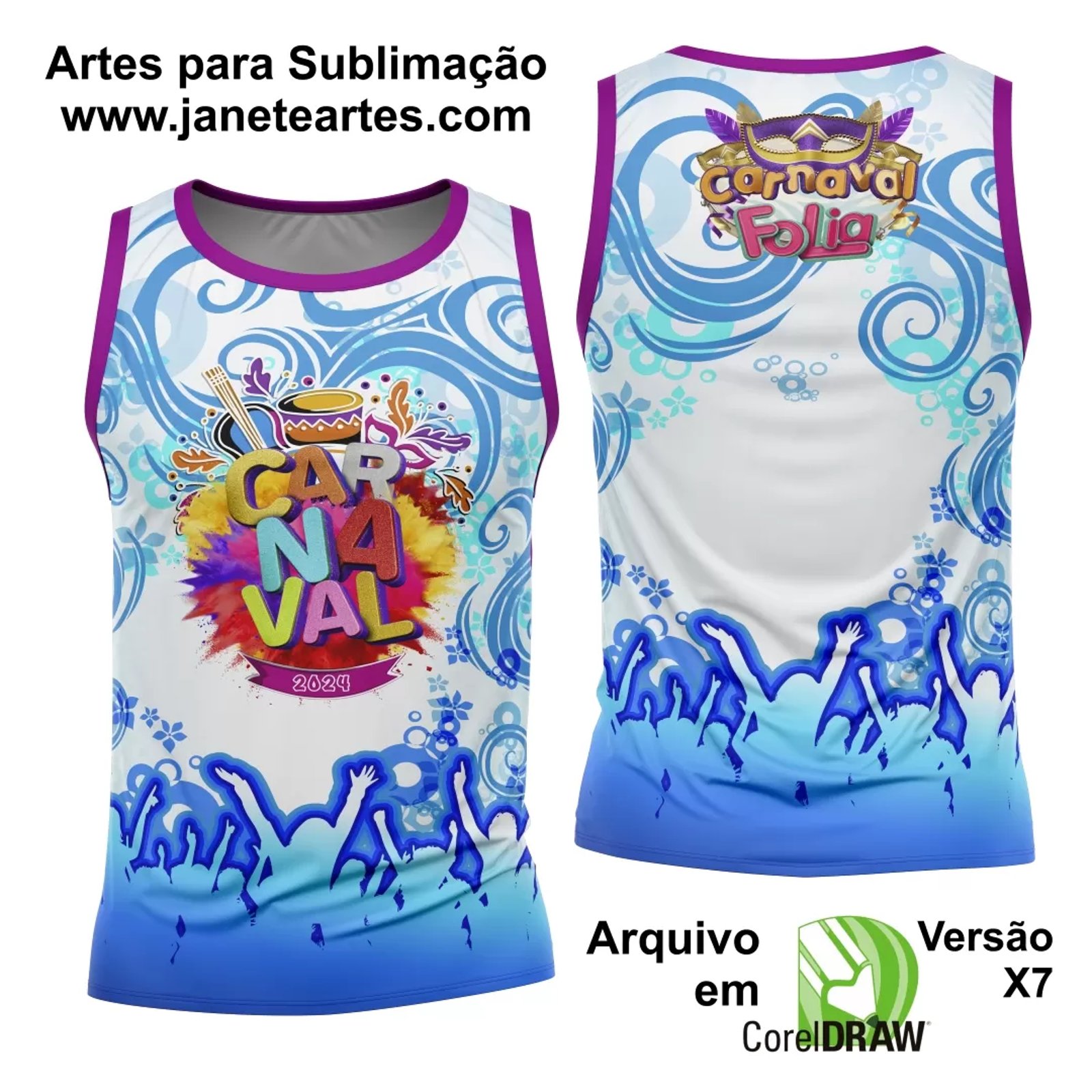 Arte Camisa Bloco Abadá Sublimação Carnaval 2025 - Modelo 02