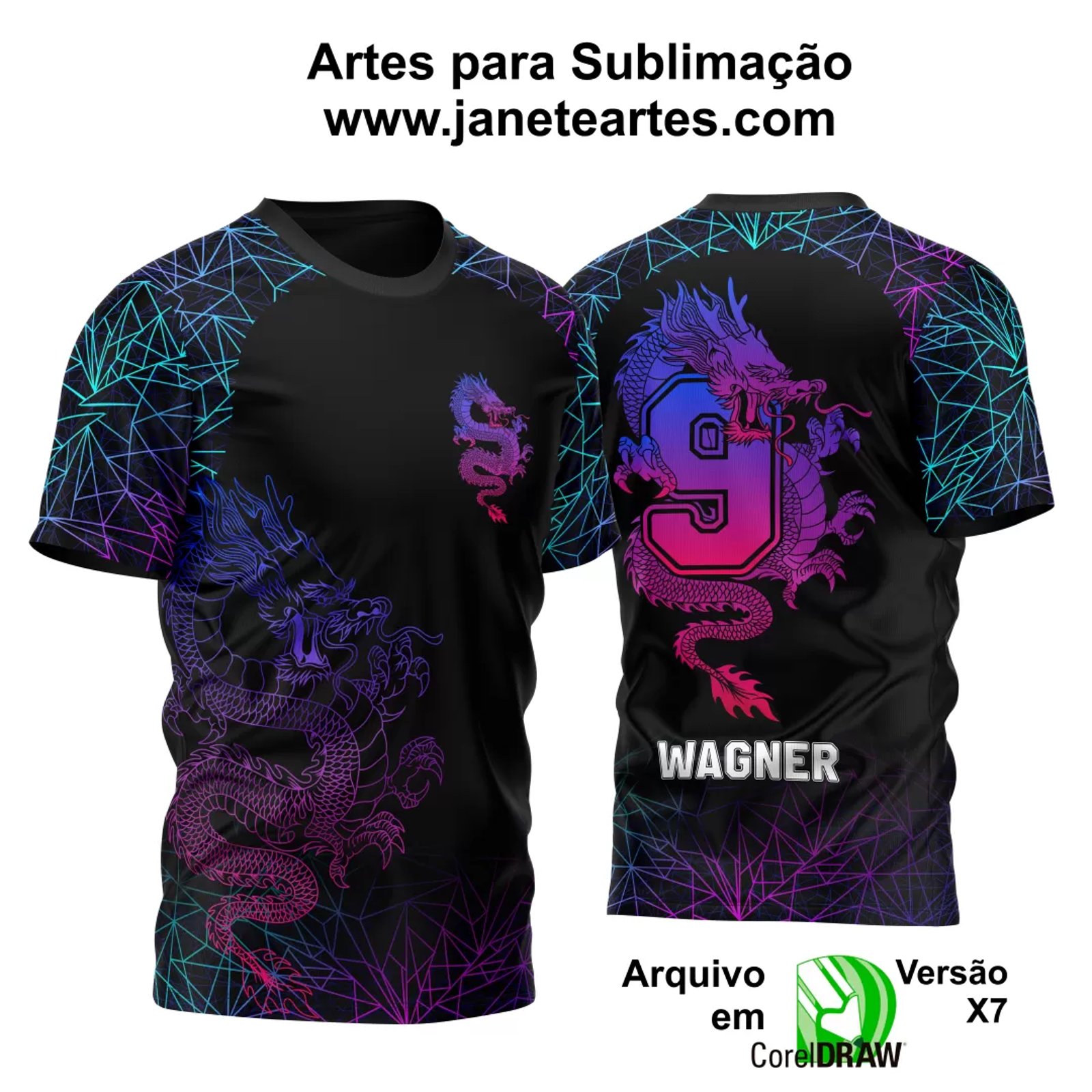 Arte Vetor Camisa Nono Ano 2024 Modelo Dragao Modelo 02