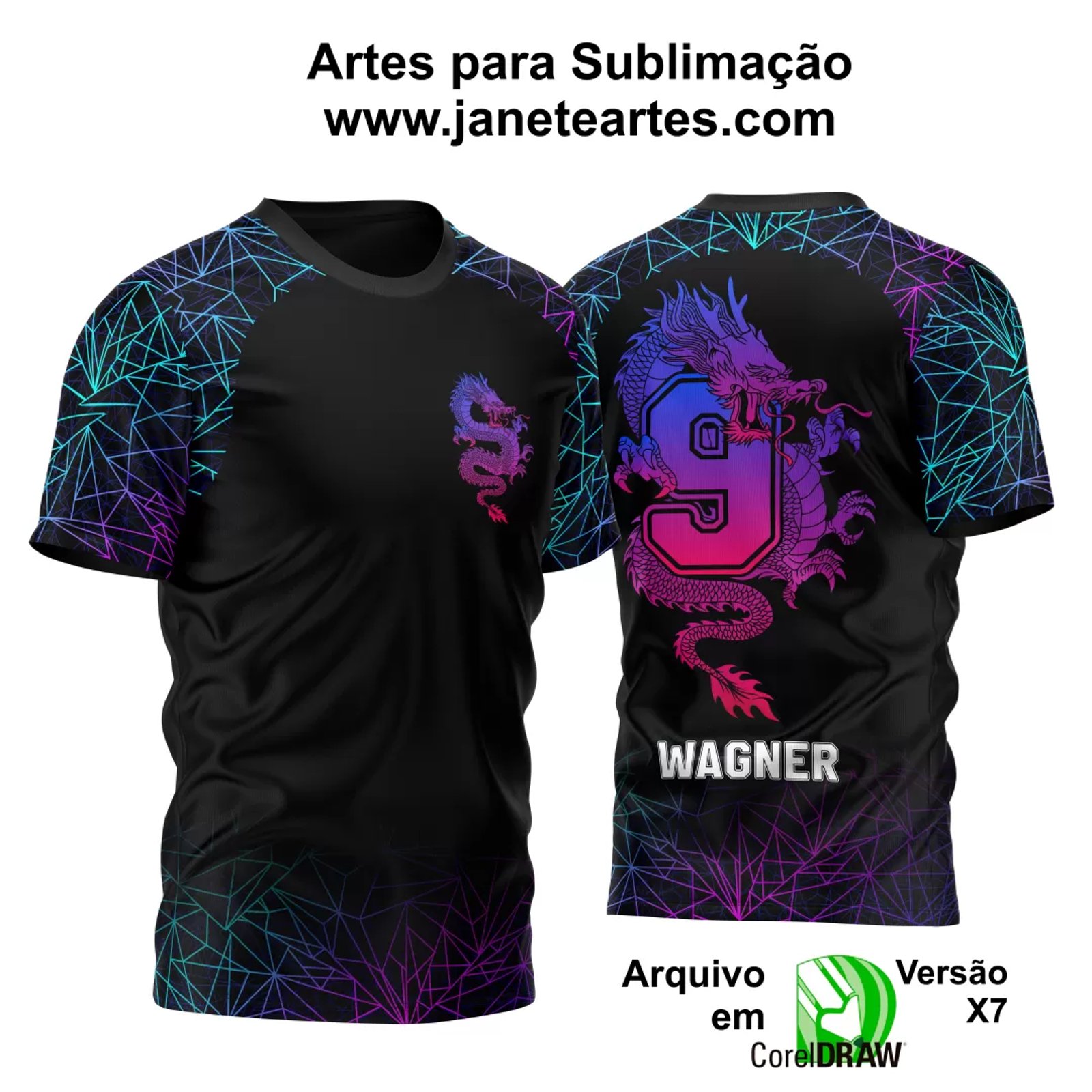 Arte Vetor Camisa Nono Ano 2024 Modelo Dragao Modelo 03