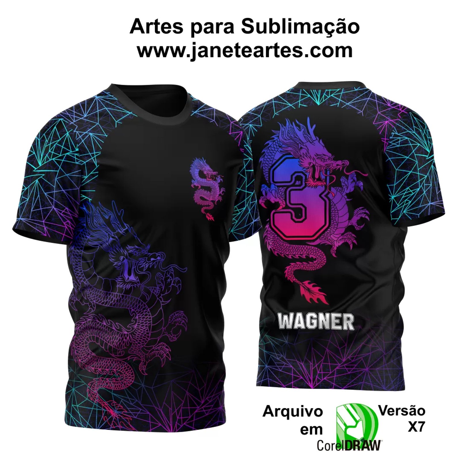 Arte Vetor Camisa Terceirão 2024 Dragão Modelo 02