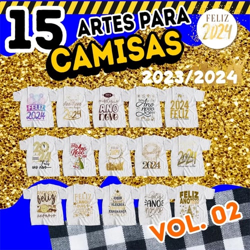 Kit 15 Artes Vetor para Camisa Ano Novo 2024 cdr x7 Kit 15 Artes Vetor para Camisa Ano Novo 2024 cdr x7
